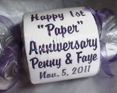 Happy 1st (First) "Paper" Anniversary Embroidered Toilet Paper  Add a NAME and DATE for FREE