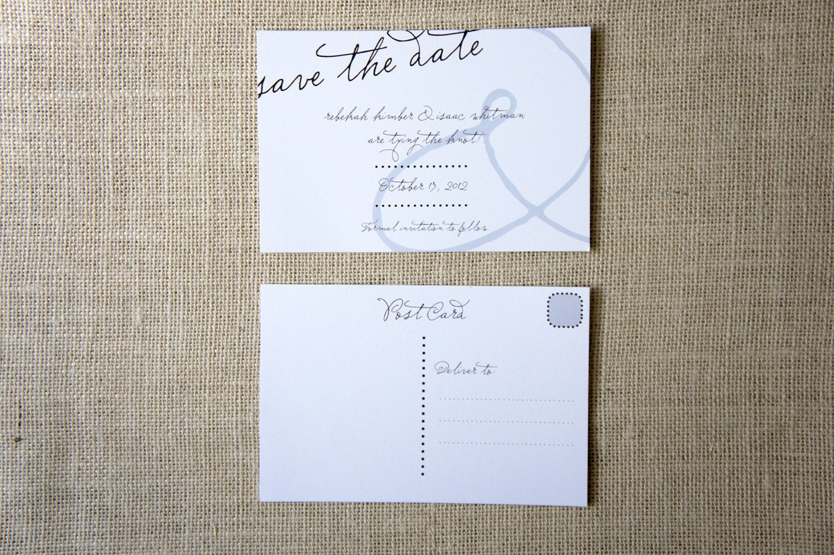 Modern Ampersand Save the Date Postcards