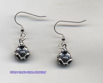 Sitting Buddha Sterling Silver Earrings Black Friday Sale