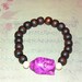 Tibetan Buddha/Buddhism Wooden 21 (Mala) Bracelet (Magenta)