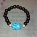 Tibetan Buddha/Buddhism Wooden 21 (Mala) Bracelet (Turquoise Blue)