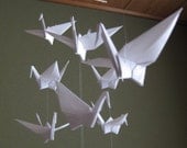 Large Origami Crane Mobile - Pure White