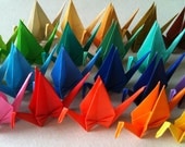 30 Origami Paper Cranes in Assorted Colors