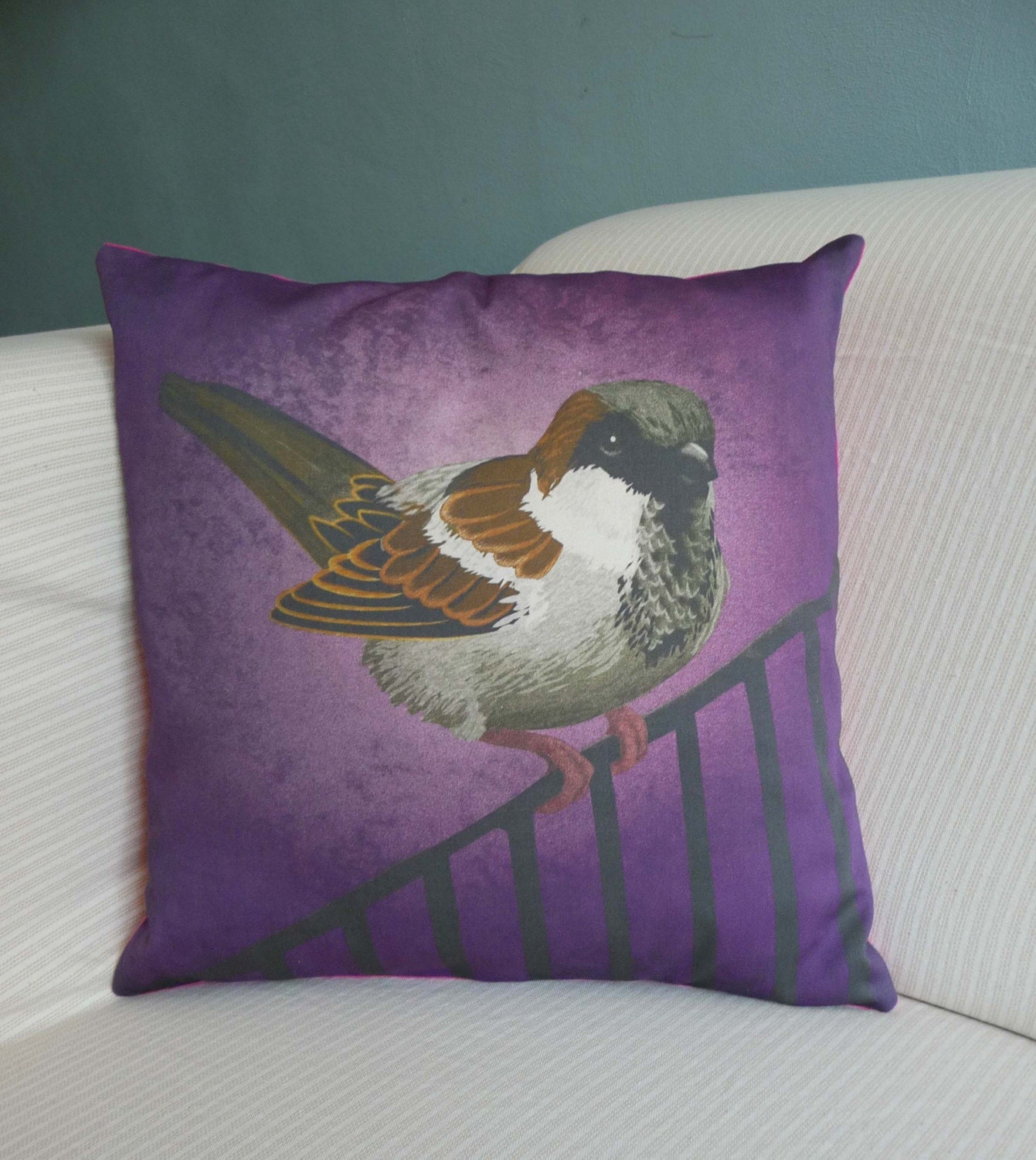 Pillow case Sparrow 16x16 inch 40x40cm for throw pillow or accent pillow
