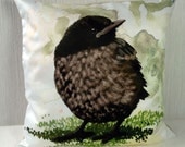 Pillow case Baby Blackbird 16x16 inch 40x40cm for throw pillow or accent pillow