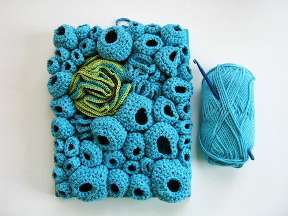Fiber Art Mixed Media Soft Sculpture in Turquoise Blue - Lagoon