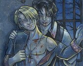 Crucify my love ACEO - limited edition print 8/20 by Delphine Levesque Demers
