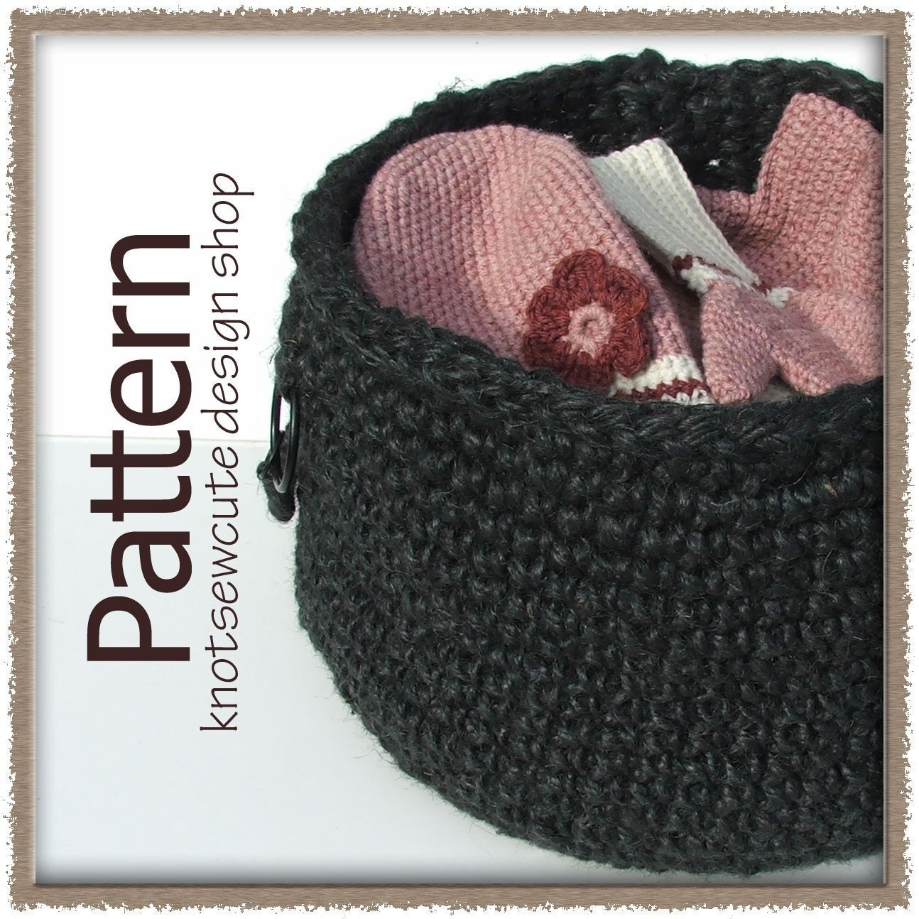 Rustic Jute Basket - Crochet Pattern (PDF) - INSTANT DOWNLOAD