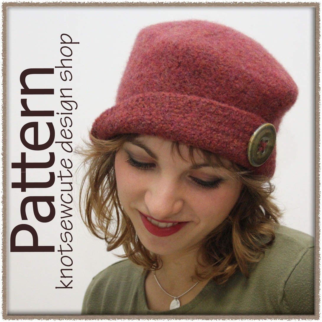 It's Hip to be a Square Felted Hat - Crochet Pattern (PDF) - INSTANT DOWNLOAD