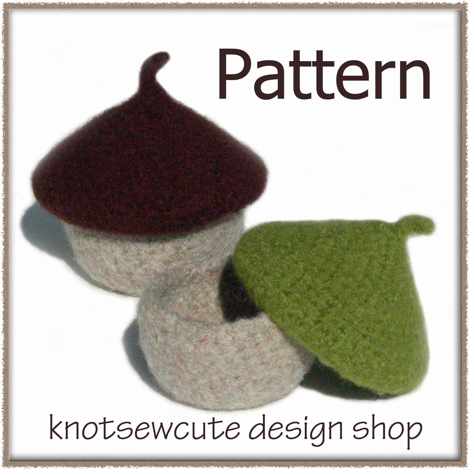 Felted Acorn and Mushroom Catch-all - Crochet Pattern (PDF) - INSTANT DOWNLOAD