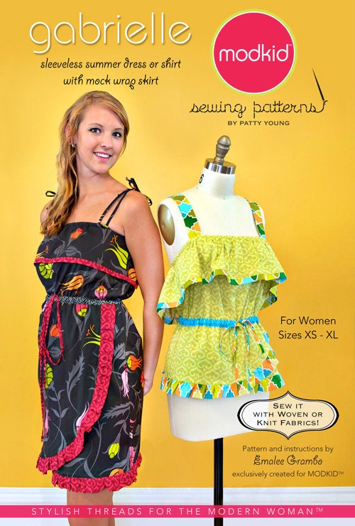 Patty Young Mod Kid Gabriele Sleeveless Summer Dress/Shirt Sewing Pattern, FREE SHIPPING