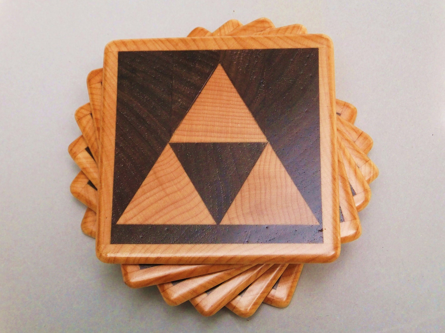 Wood Triforce Coasters