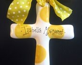 Children's Hand Painted Ceramic Cross - Great Baptism, Christening or Shower Gift