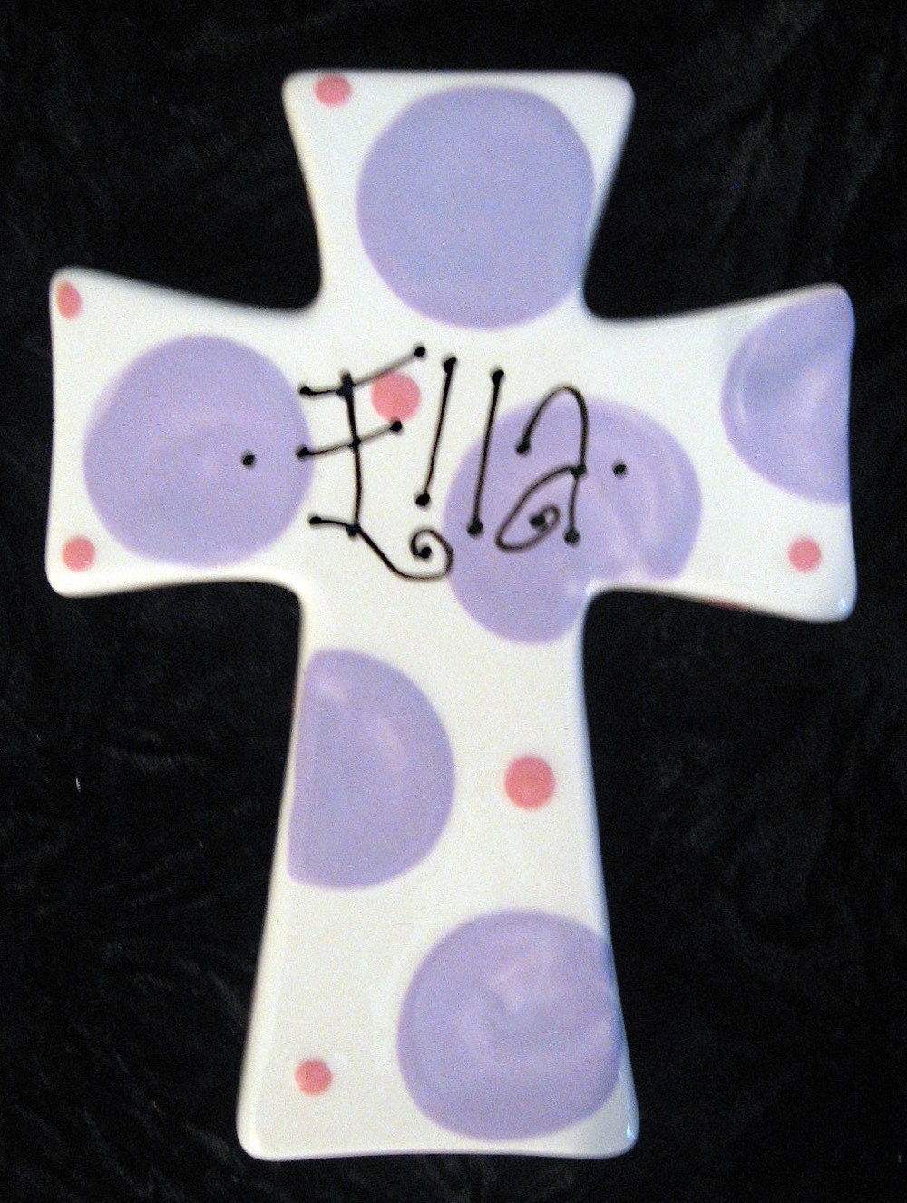 Hand Painted Ceramic Cross - great Baptism or Christening gift
