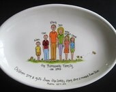 Handpainted 12 Inch Oval Family Platter - Personalized - Great Gift for mom, grandma or housewarming gift