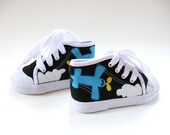Boys Airplane Shoes, Baby and Toddler, Hand Painted, Kids Canvas Sneakers,  Hi Top
