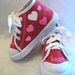 Shoes Girls Valentine's Day Hearts Hand Painted Red Hi-Tops Infant Toddler Baby Sneakers