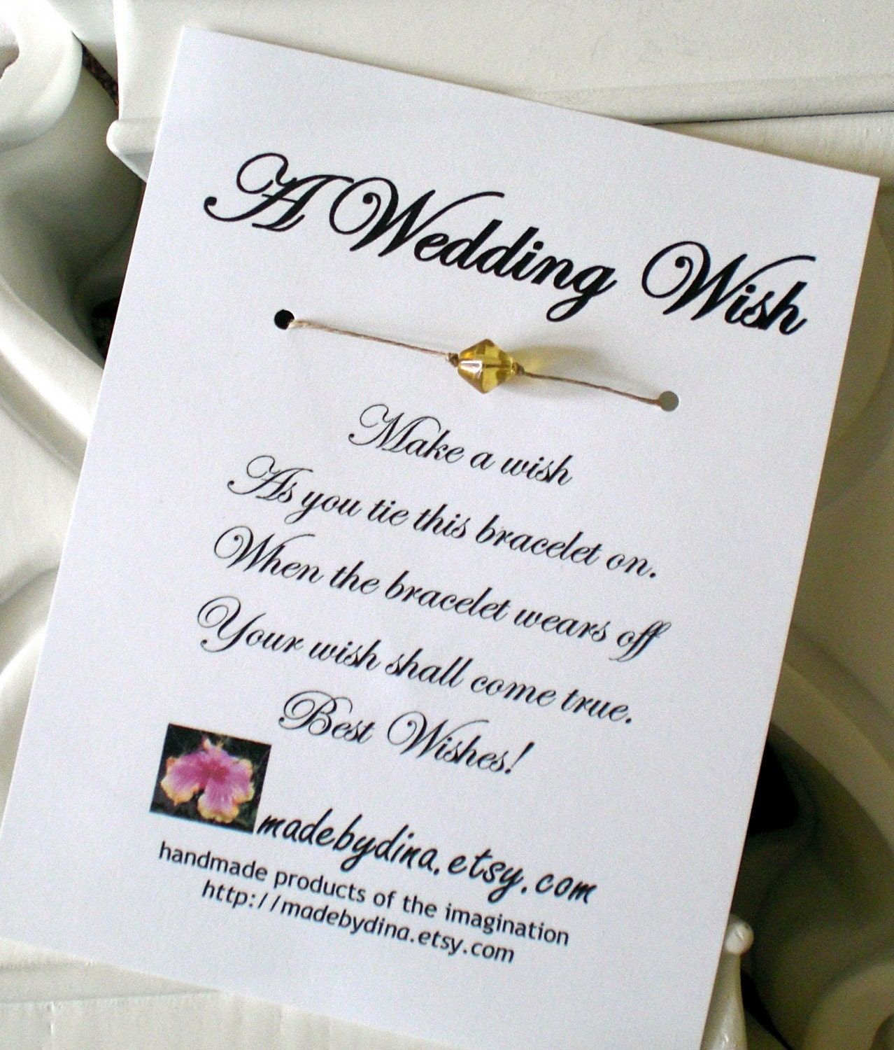 A Wedding Wish - Wish Bracelet Wedding Favor Custom Made for You