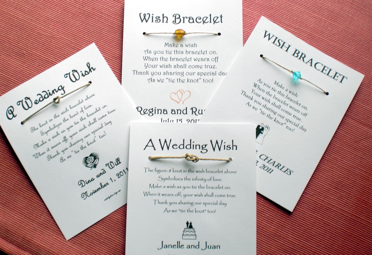 Custom Listing for staceedee. 100 Infinity Love Knot WISH BRACELET Wedding Favors