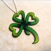 heart shaped lucky clover shamrock necklace new school tattoo style