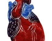 Heart - 8x10 limited ed. relief block print