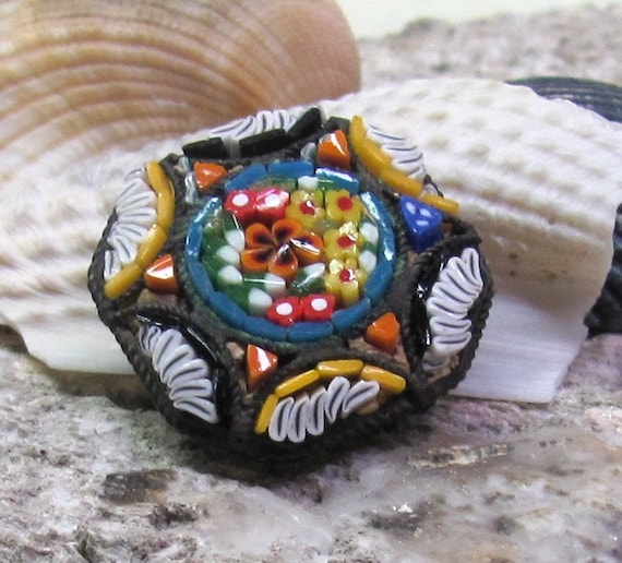 Multi Color Square Millefiori Pin