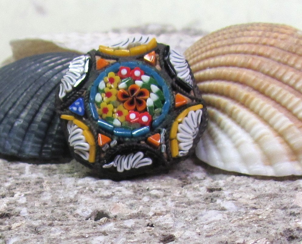 Multi Color Square Millefiori Pin