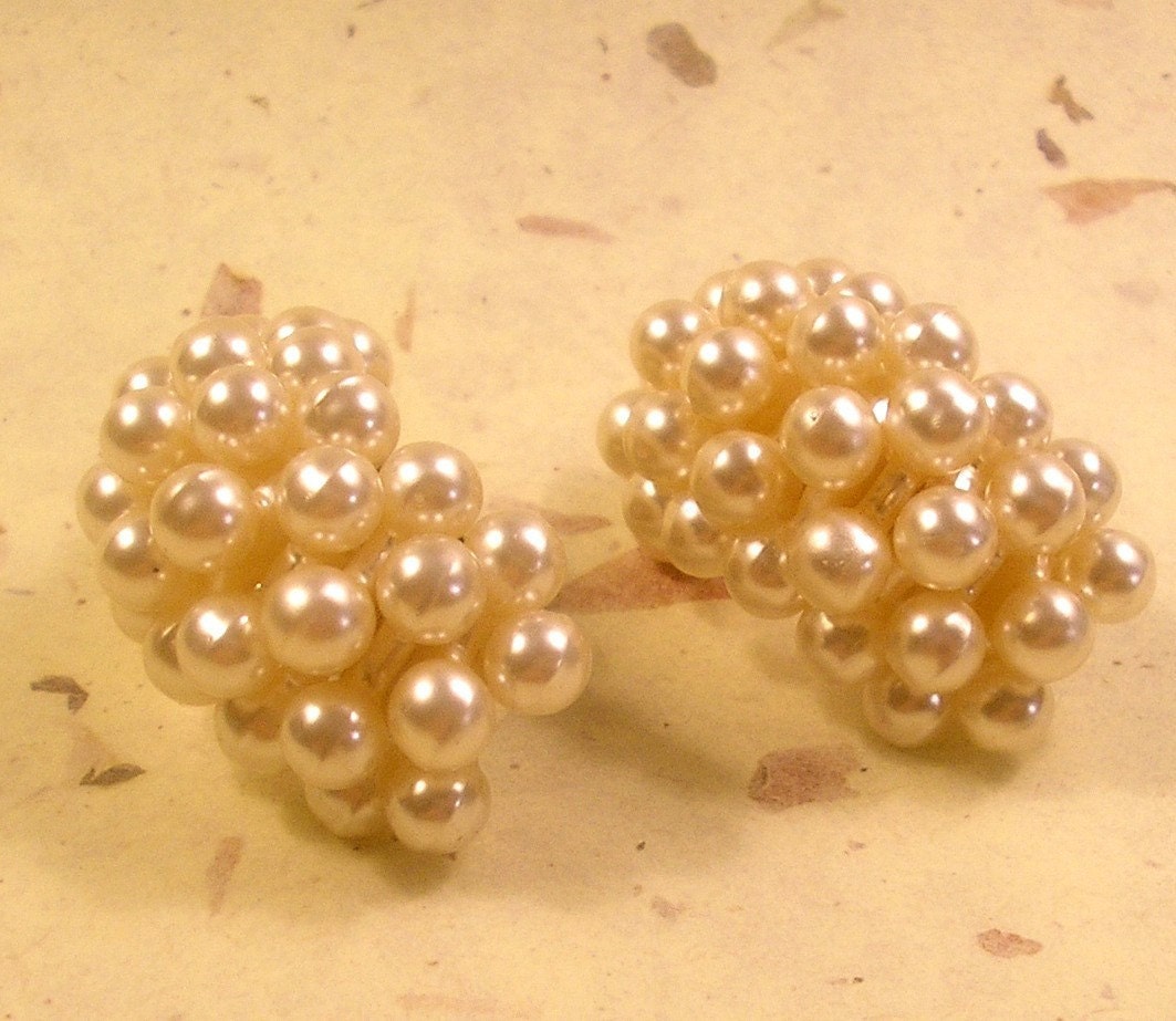 Faux Pearl Clip on Earrings