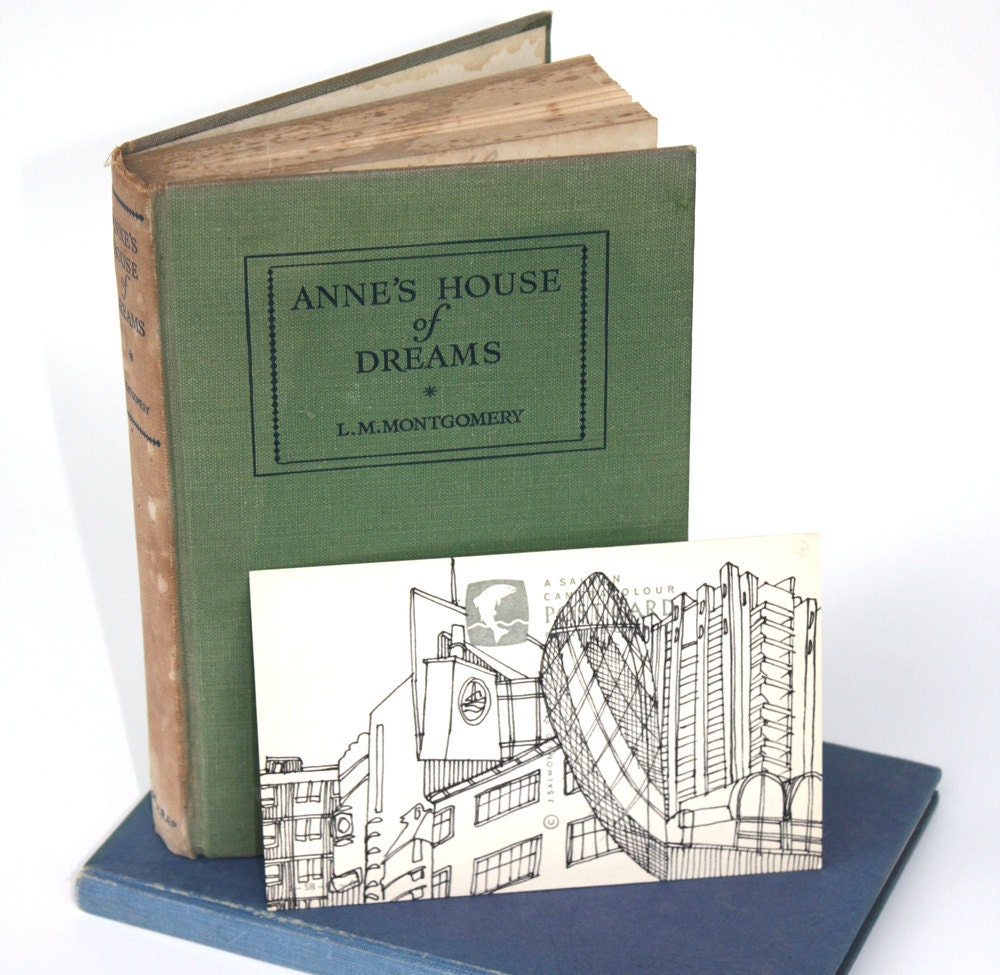 Drawing on Up-cycled Postcard, featuring The Gherkin