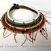 SATINKA Ethnic Tribal Country Collar Necklace Cotton yarn Crochet Beads Crystals Wooden Button Native American