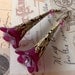 Mulberry Frosted Trumpet Lily Earrings, Floral Dangle Earrings, Gift for hER for under 20