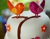 Wedding cake topper-colorful birds