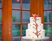 Wedding cake topper-colorful birds