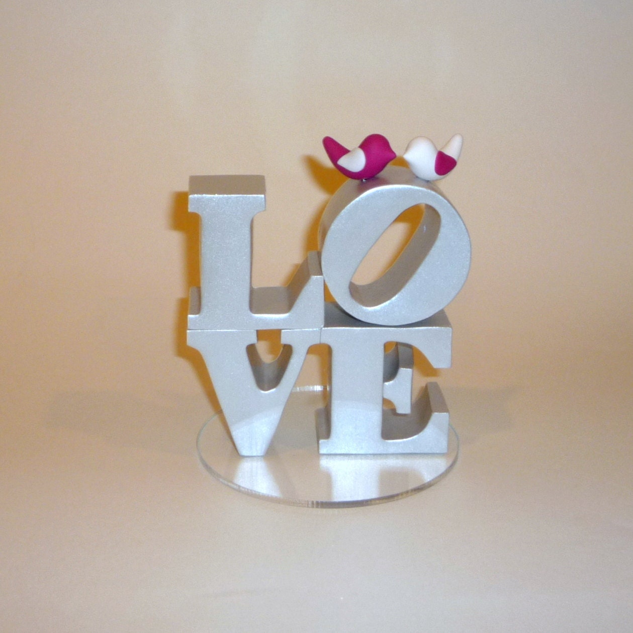Bird and Love wedding cake topper