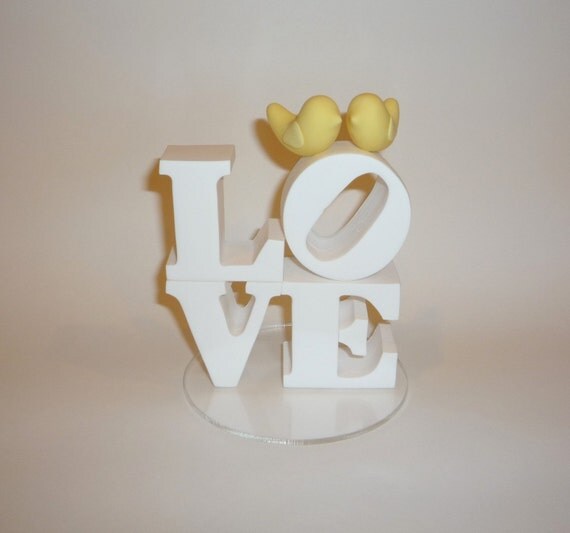 Custom Love Cake topper With Love Birds