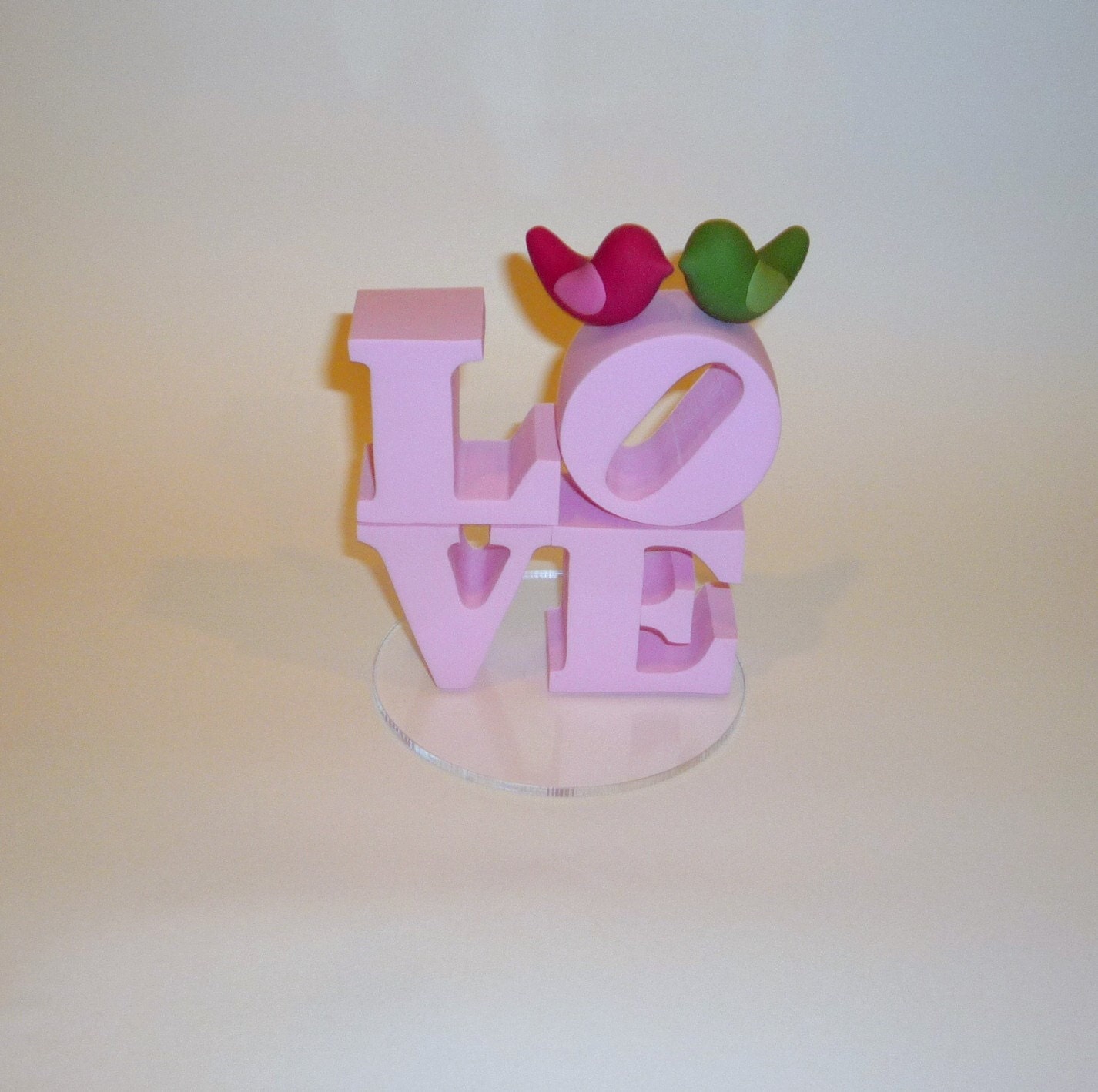 Custom Love Cake topper With Love Birds