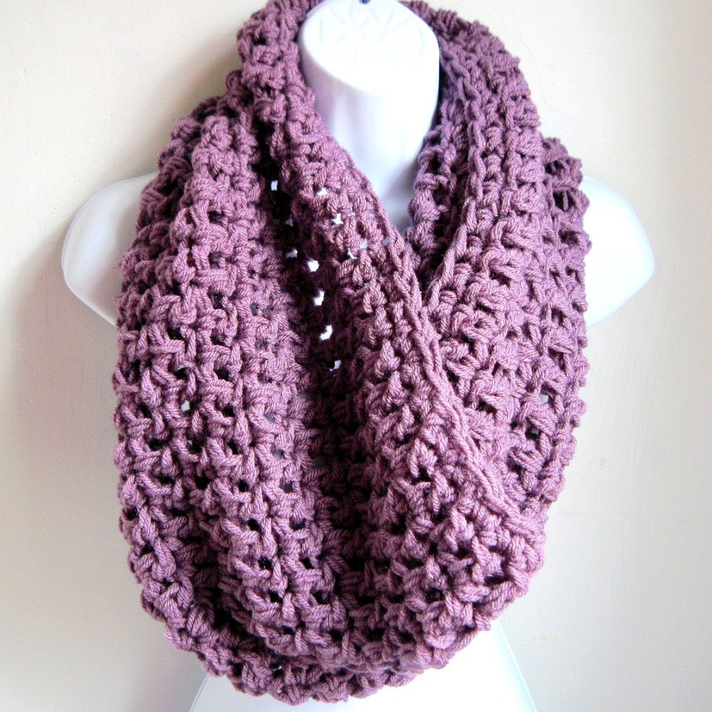 Purple Extra Large Chunky Scarf "Buy one get one 50% off lowest price" Dusty Purple Infinity Scarf,  Cowl