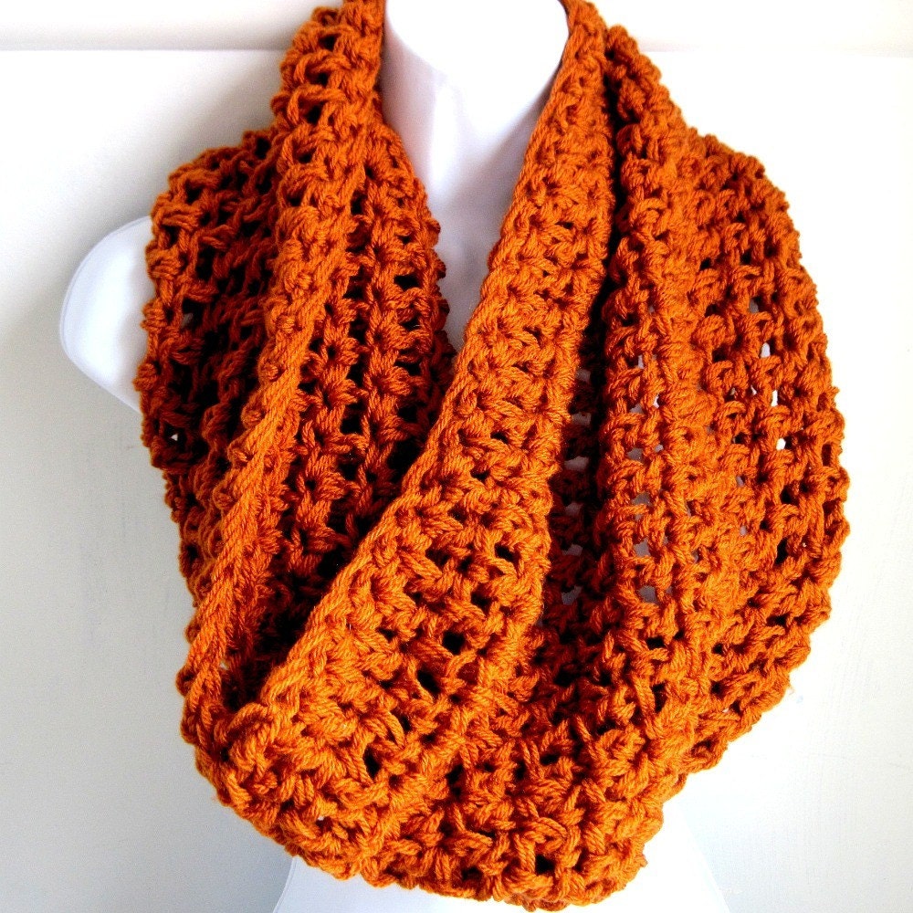 Infinity Scarf Orange, Pumpkin Spice, Burnt Orange, Extra Large Scarf "Buy one get one 50% off lowest price"