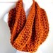 Infinity Scarf Orange, Pumpkin Spice, Burnt Orange, Extra Large Scarf "Buy one get one 50% off lowest price"