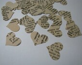 LARGE PACK vintage dictionary heart cutouts