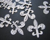 LARGE PACK vintage dictionary fleur-de-lis cutouts