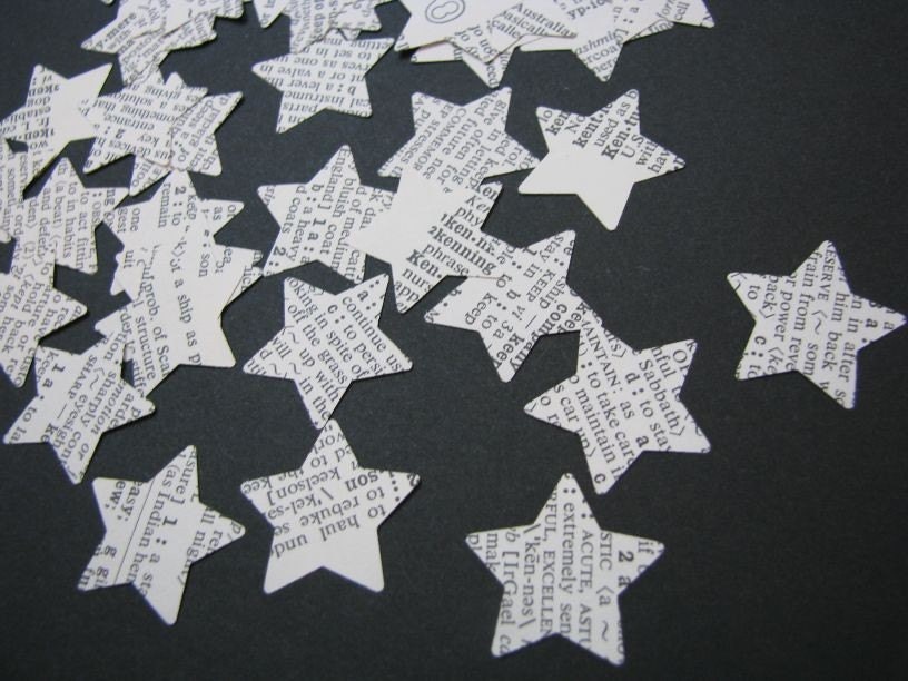 vintage dictionary star cutouts