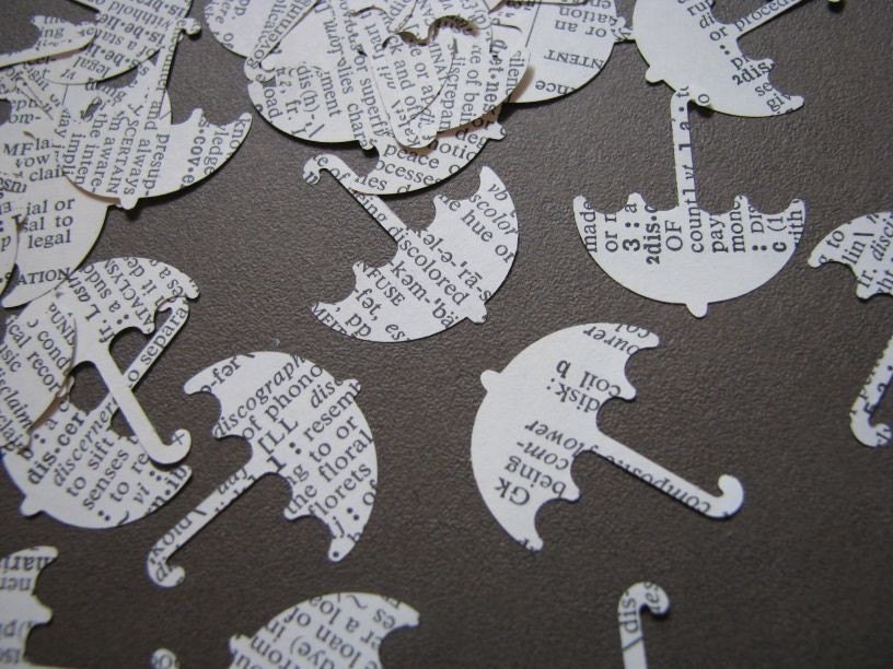 LARGE PACK of vintage dictionary umbrella cutouts