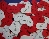 personalized paper heart confetti - red and white