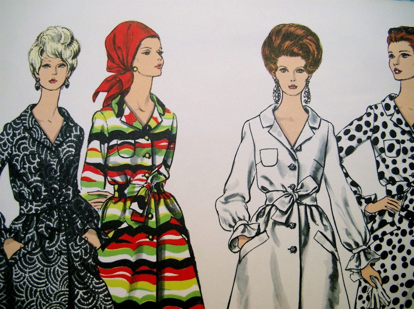 Vintage 1960s VOGUE Pattern 1799 Sewing, Dress, Coat Dress Bust 34