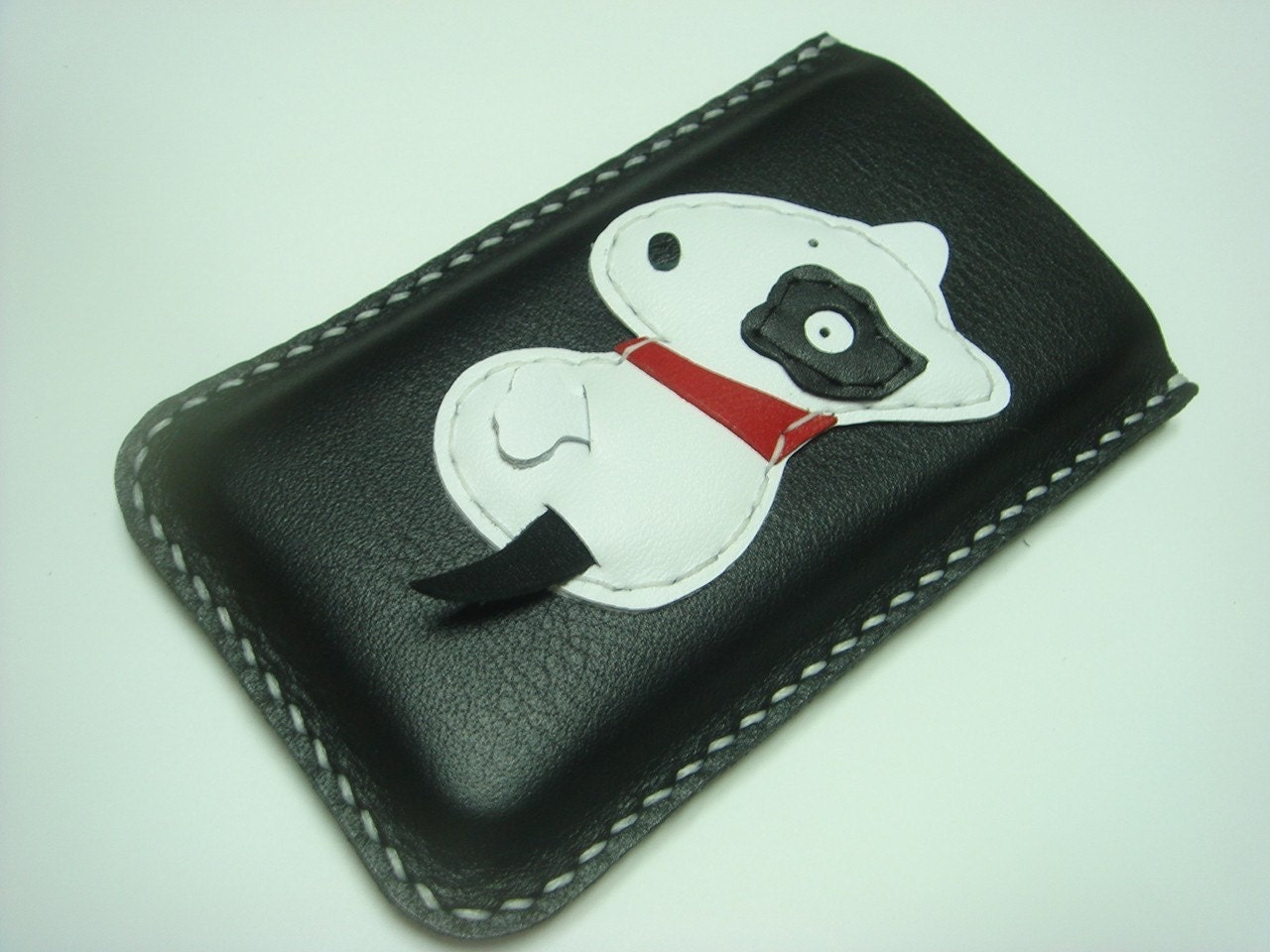 VW the Bull Terrier iPhone Leather Case ( Black and White )