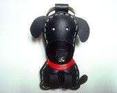 Reese the Labrador Leather Keychain ( Black )