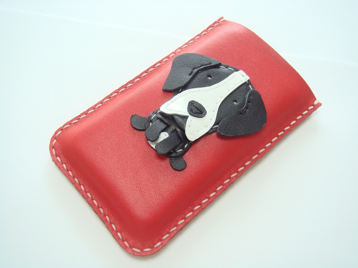 Kiba the Great Dane iPhone Leather Case ( Red )