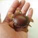 Winny the Turtle Thick Leather Charm ( Brown )