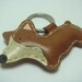 Nana the Corgi leather keychain ( Brown )